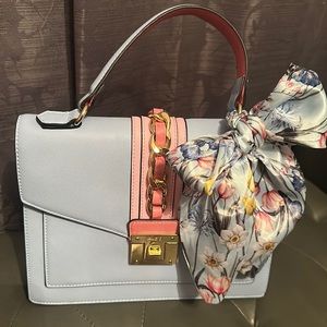 Aldo handbag light blue and pink